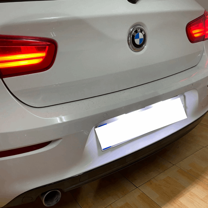 Plaque d'immatriculation pour voiture avec logo BMW et lettrage éclairé par  led