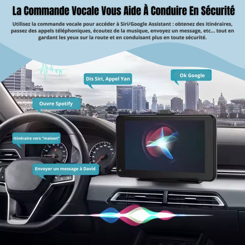 Écran CarPlay 7 Pouces Multifonction avec Android Auto | Bluetooth 5.0, HD IPS et Installation Facile Donicars