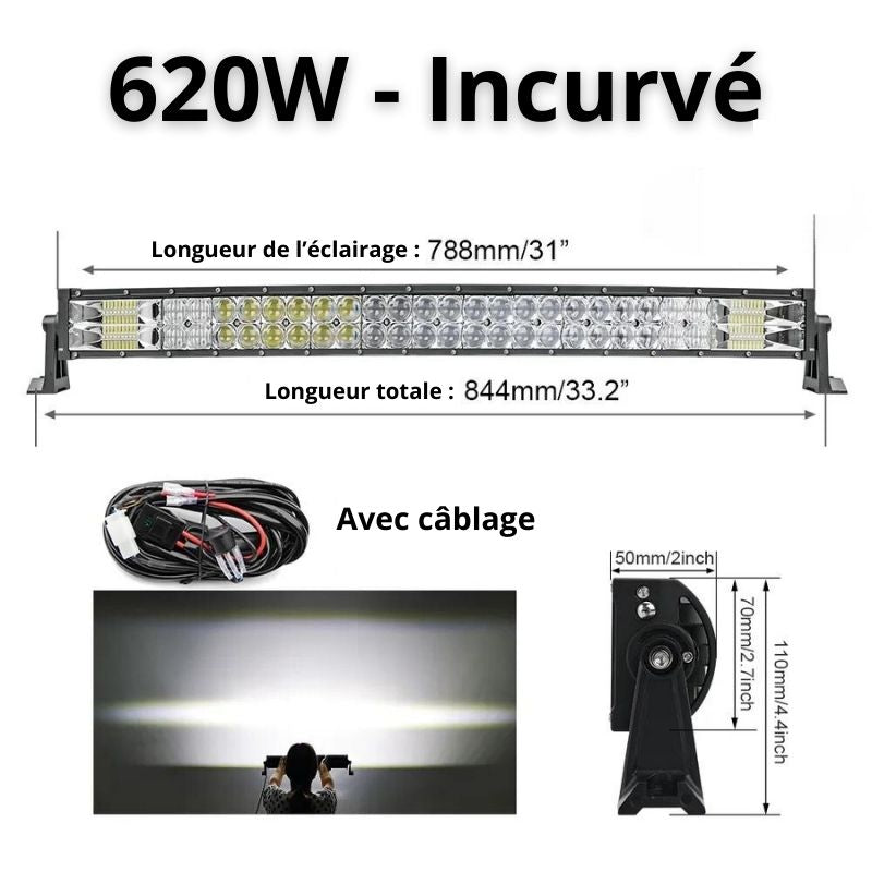 Barre LED 4x4, Camion, Quad, Buggy et Voiture - Longue Portée