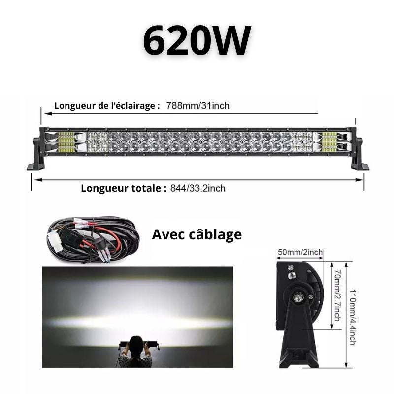 Barre LED 4x4, Camion, Quad, Buggy et Voiture - Longue Portée