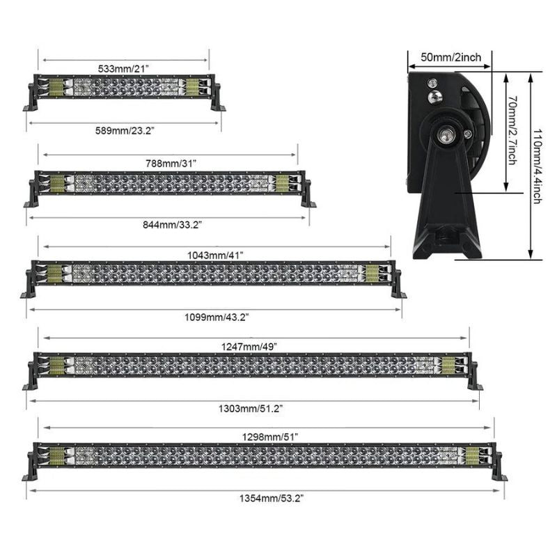 Barra LED 4x4, Camión, Quad y Coche - Rampa LED de Alta Potencia y Largo Alcance