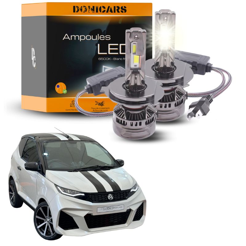 Pack Ampoules LED H4 140W Canbus pour Aixam City (2005 à 2024) - Phares Avants Aixam Donicars