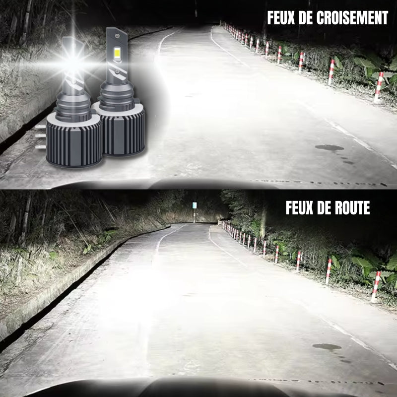 Pack Ampoule LED H15 AUDI A6 C6 Berline (4F2) (05.2004 à 03.2011) - 80W Blanc pur Donicars