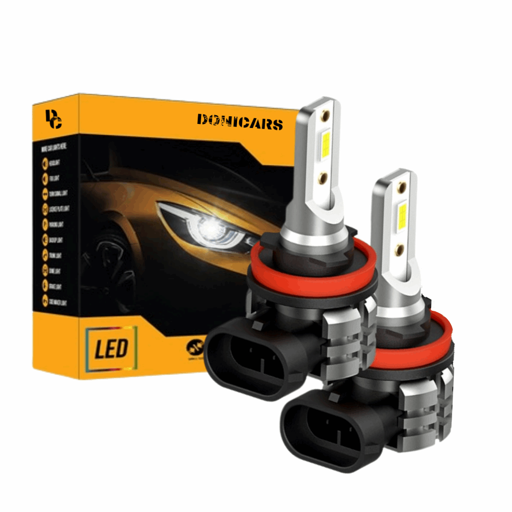 Ampoules Antibrouillard LED H8/H11 - 6500K Blanc Xénon, éclairage 360°, Lentille Convexe - Lot De 2 - Remplacement Halogène Direct - 5