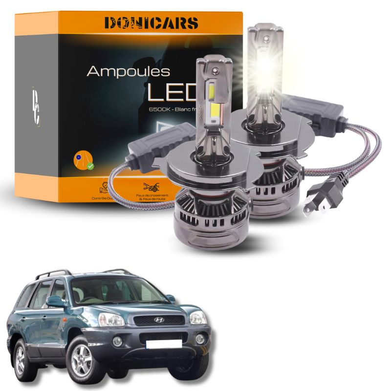 Pack Ampoules LED H4 140W Canbus - Hyundai Santa Fe 1 (2000 à 2006) Donicars