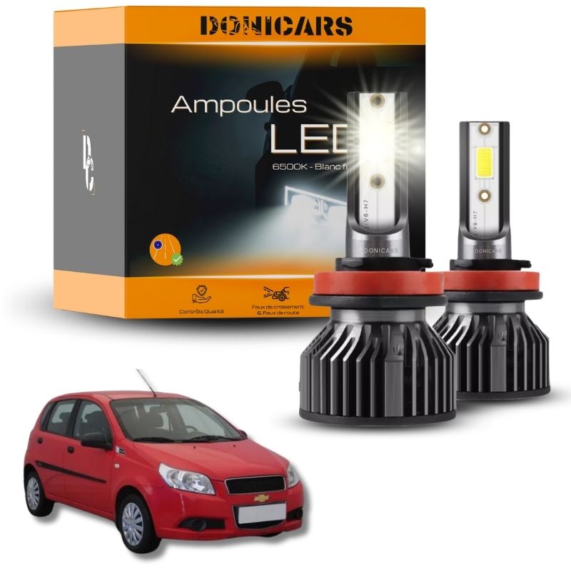 Pack Ampoules LED H4 Chevrolet Aveo T250 (2005 à 2011) - Kit LED Donicars