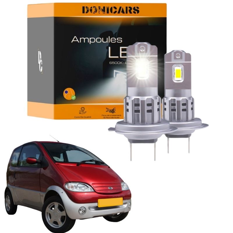 Pack Ampoules LED H7 pour Bellier Opale (2000 à 2005) "Type Halogène" 80W - Phares Avants Bellier Donicars