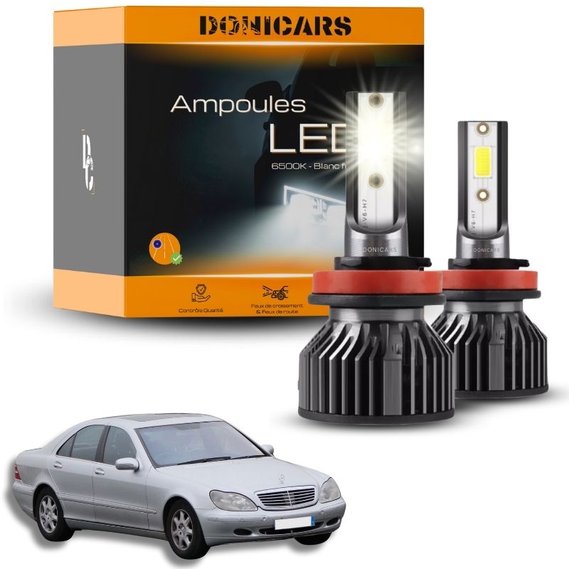 Pack Ampoules LED H7 Mercedes Benz Classe S (1999 à 2005) - Kit LED Donicars