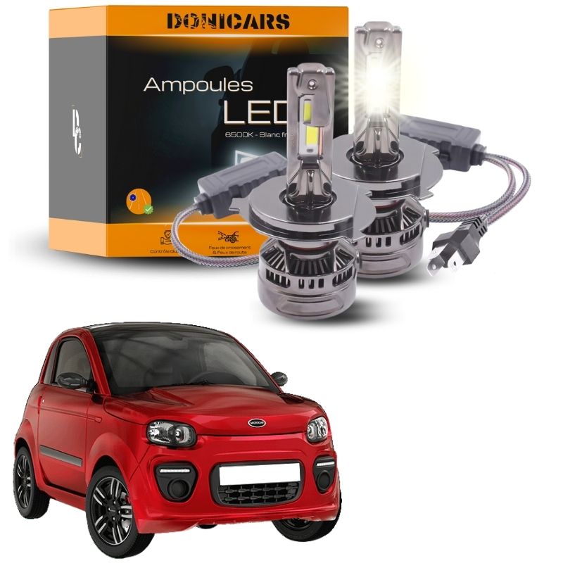 Pack Ampoules LED H4 140W Canbus pour Microcar Dué Prime (2013 à 2020) - Phares Avants Dué Donicars