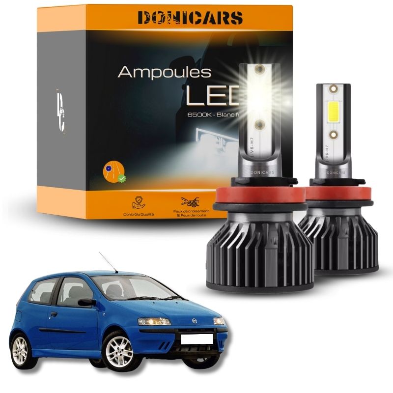 Pack Ampoules LED H7 Fiat Punto MK2B (2003 à 2012) - Kit LED Donicars