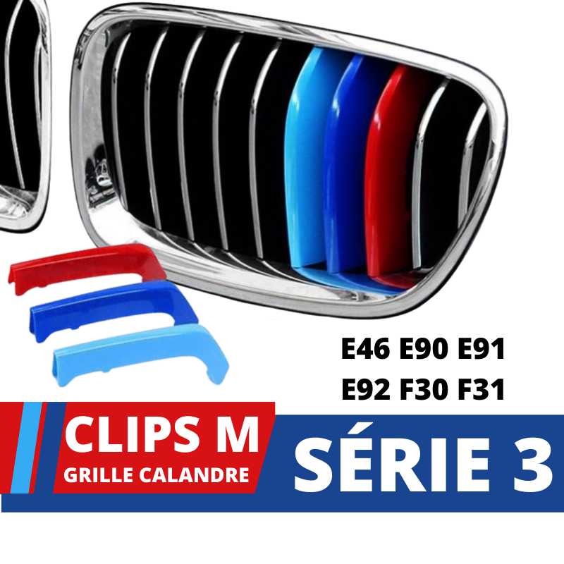 Garniture de calandre BMW Série 3 E46 E90 E91 E92 F30 F31 sport Grille M Bandes Performance Donicars