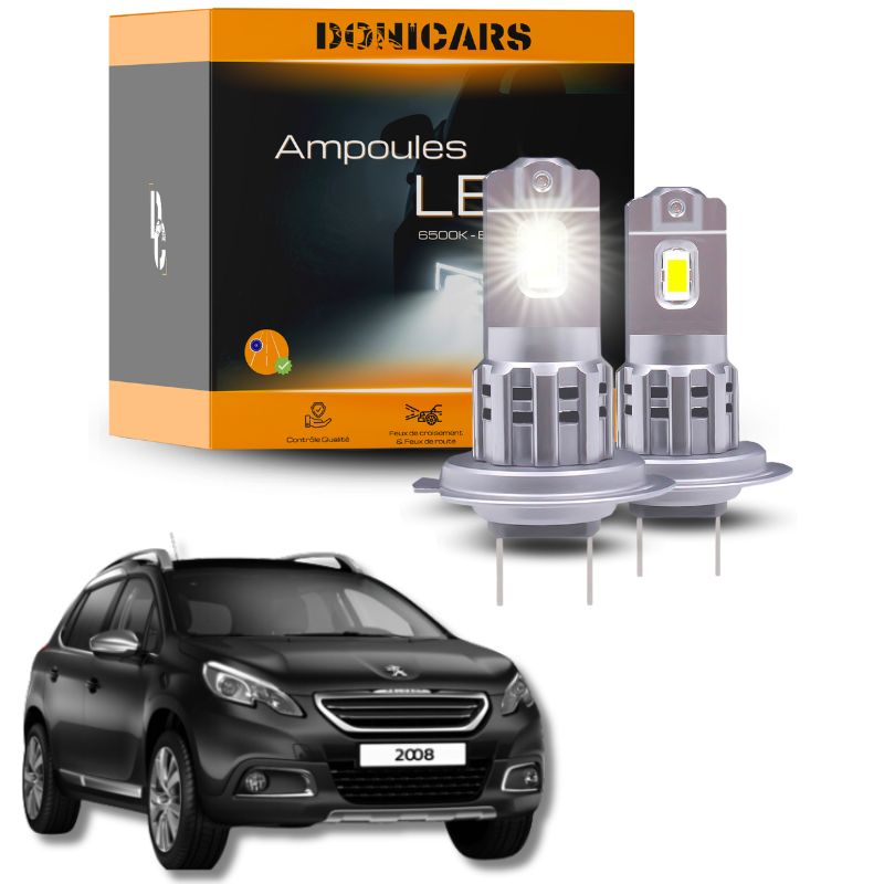 Pack Ampoules LED H7 Peugeot 2008 (2013 à 2019) - Kit LED Type Halogène Donicars
