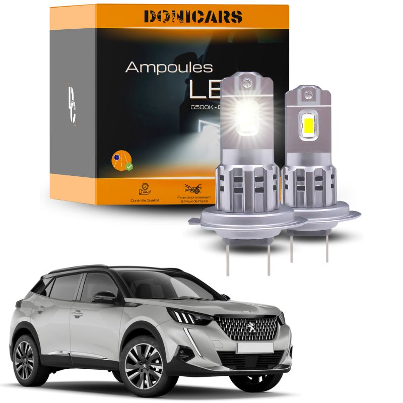 Pack Ampoules LED H7 Peugeot 2008 phase 2 (2019 à 2024) - Kit LED Type Halogène Donicars