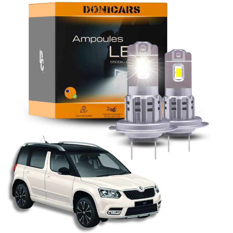 Pack Ampoules LED H7 Skoda Yeti (2009 à 2018) - Kit LED type Halogène Donicars