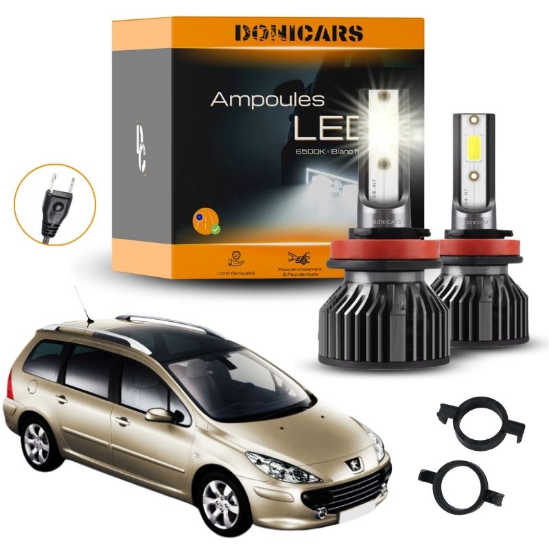 Pack Ampoules LED H7 Peugeot 207 SW (2007 - 2013)  - Kit LED Feux de croisement Donicars