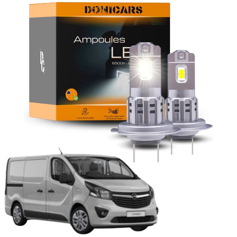 Pack Ampoules LED H7 Opel Vivaro 2 (2014 à 2019) - Aucun Adaptateur Nécessaire Donicars