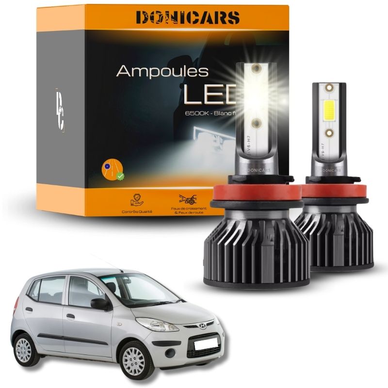 Pack Ampoules LED H4 Hyundai I10 (2007 à 2010) - Kit LED Donicars