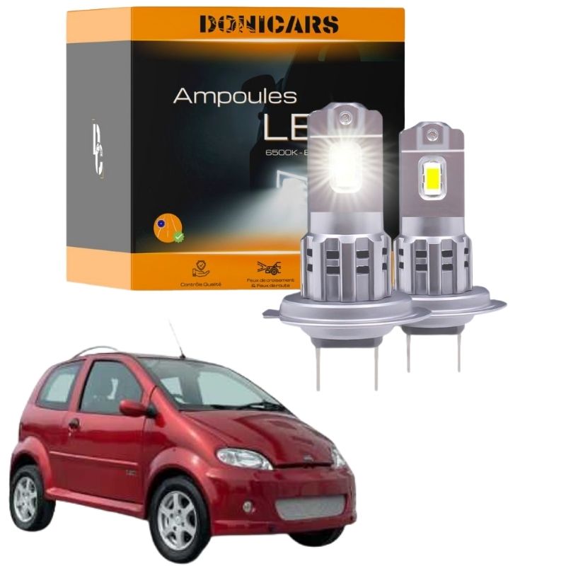 Pack Ampoules LED H7 pour JDM Abaca (2008 à 2014) "Type Halogène" 80W - Phares Avants JDM Donicars