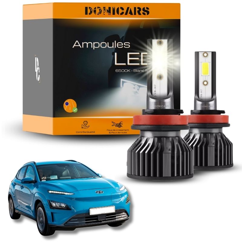 Pack Ampoules LED H7 Hyundai Kona Electrique (2018 à 2023) - Kit LED Donicars
