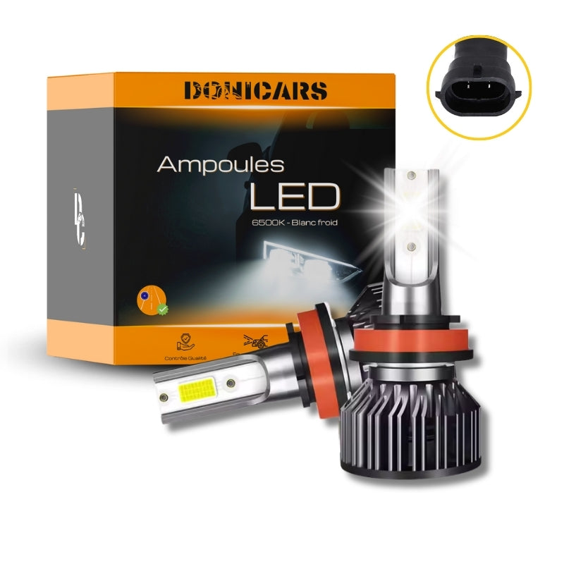 Pack Ampoules LED VW Sharan II (7N1, 7N2) (05.2010 et +) LED H8 Blanc pur 72W Donicars