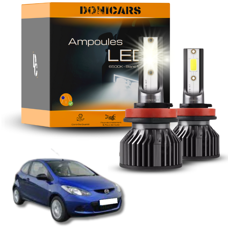 Pack Ampoules LED H4 Mazda 2 phase 2 (2008 à 2014)  - Kit LED Donicars