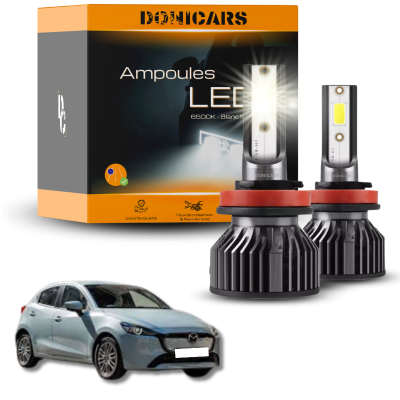 Pack Ampoules LED H4 Mazda 2 phase 3 (2014 à 2023)  - Kit LED Donicars