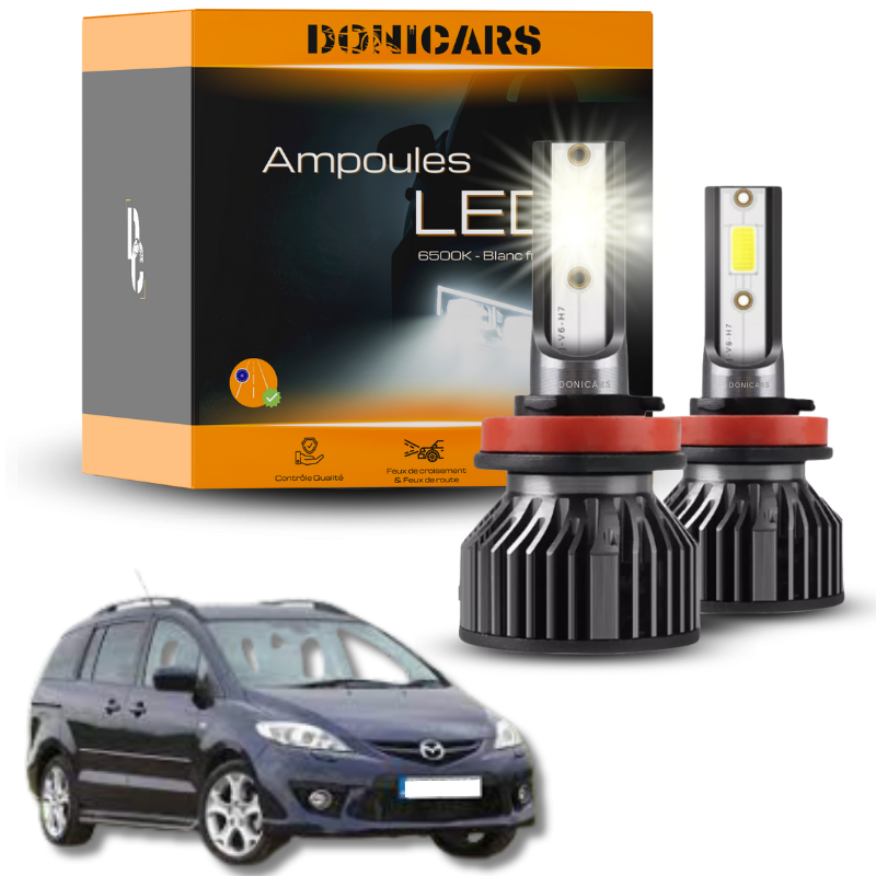 Pack Ampoules LED H7 Mazda 5 phase 1 (2005 à 2010)  - Kit LED Donicars