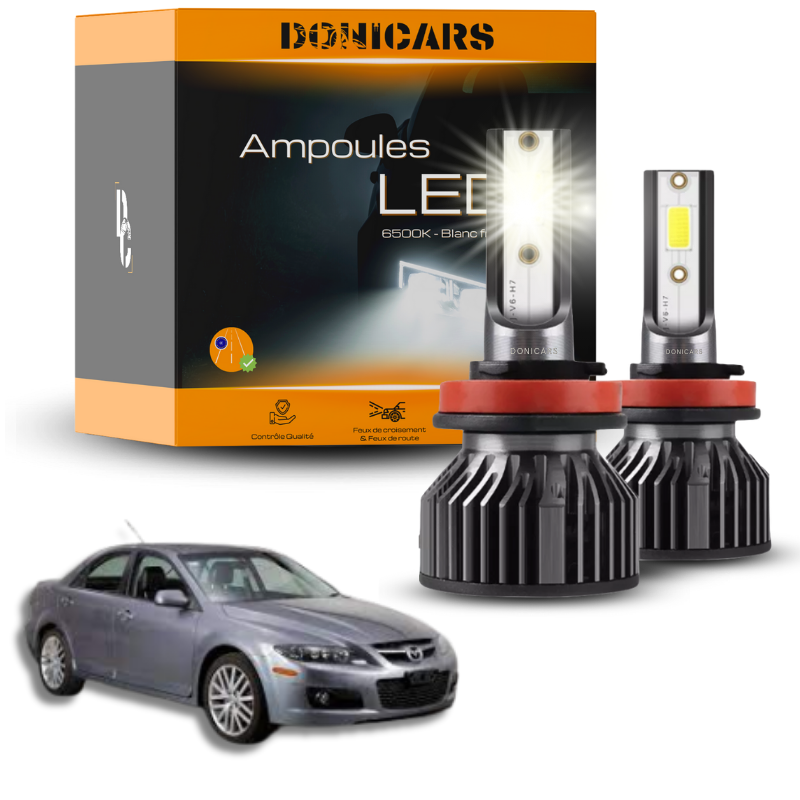 Pack Ampoules LED H1 Mazda 6 phase 1 (2002 à 2008)  - Kit LED Donicars