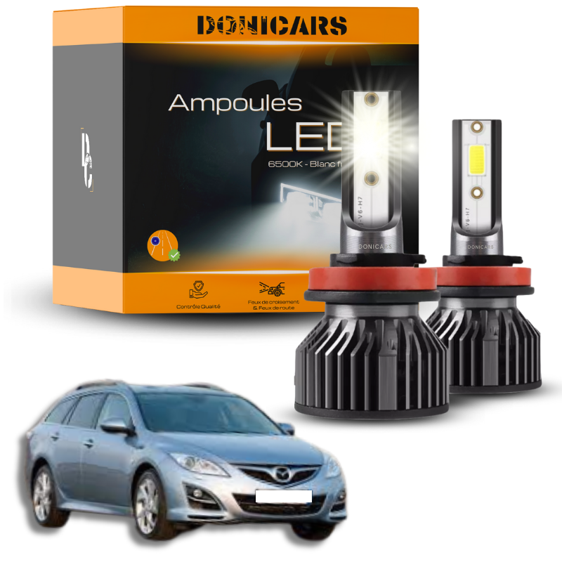 Pack Ampoules LED H11 Mazda 6 phase 2 (2008 à 2013)  - Kit LED Donicars