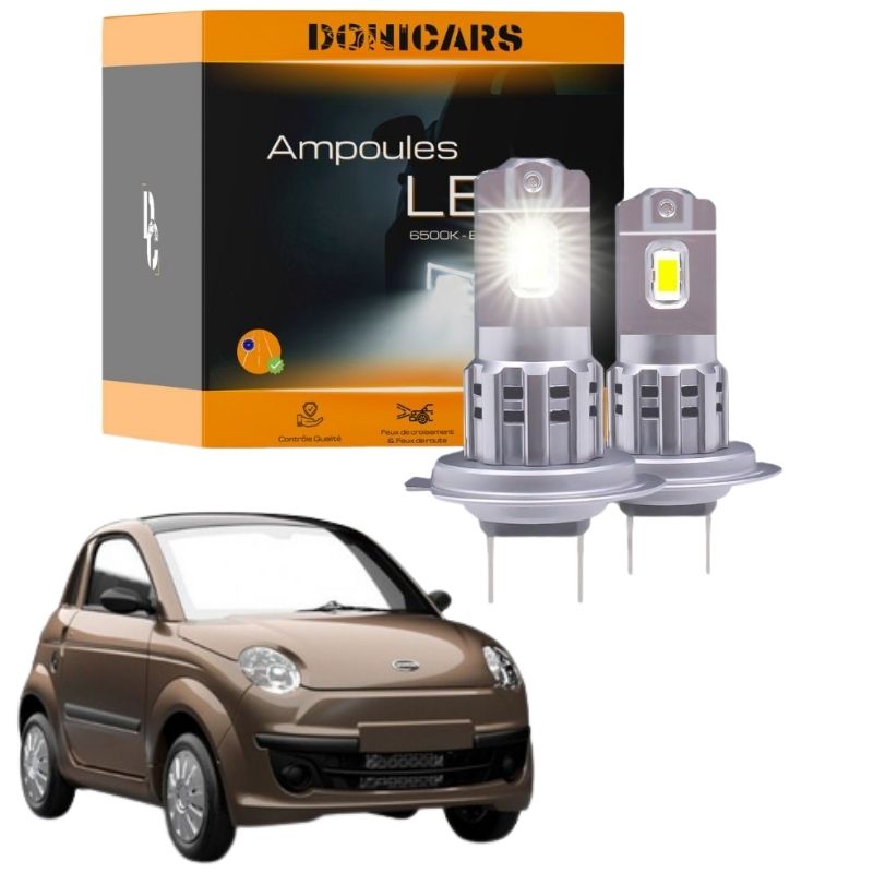 Pack Ampoules LED H7 pour Dué First (2007 à 2012) "Type Halogène" 80W - Phares Avants Dué Donicars