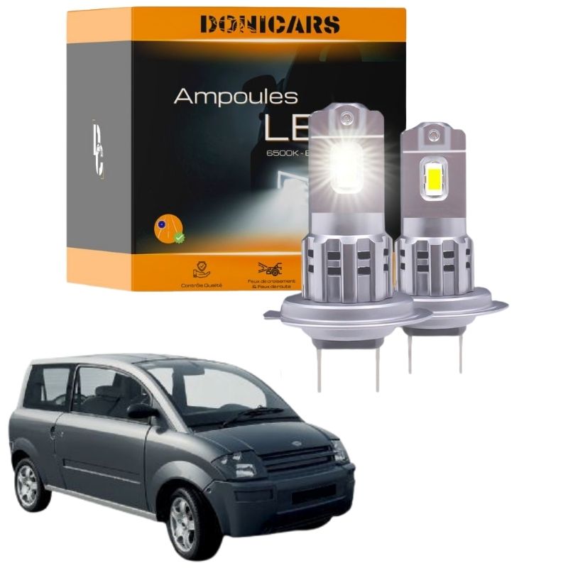 Pack Ampoules LED H7 pour Microcar MC1/MC2 (2003 à 2008) "Type Halogène" 80W - Phares Avants Microcar Donicars