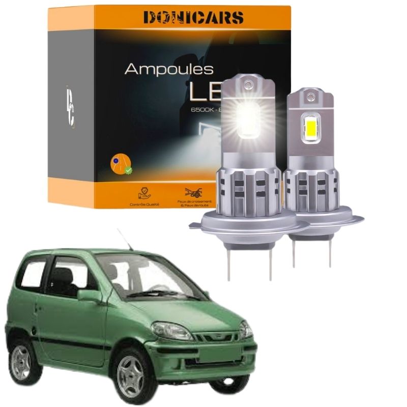 Pack Ampoules LED H7 pour Microcar Virgo (2000 à 2007) "Type Halogène" 80W - Phares Avants Microcar Donicars