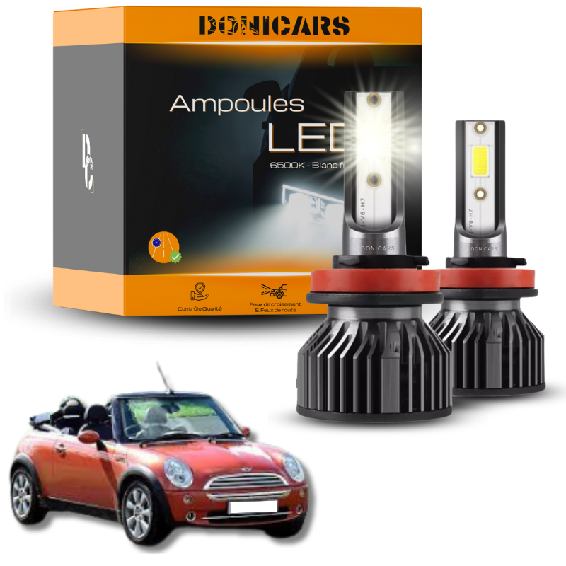Pack Ampoules LED H7 Mini Cabriolet II (R52) (2004 à 2007)  - Kit LED Donicars