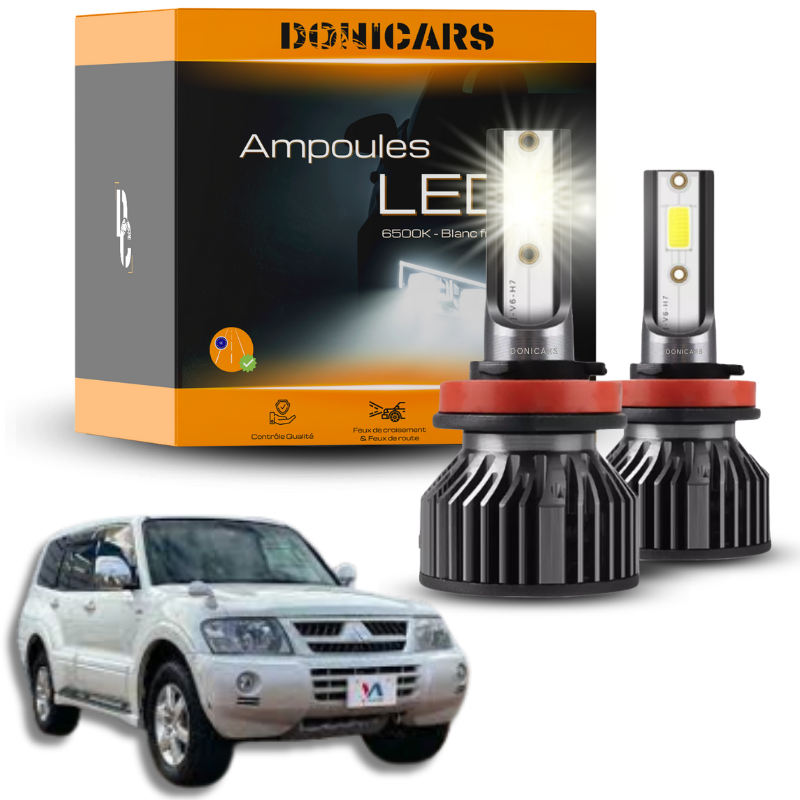 Pack Ampoules LED H4 Mitsubishi Pajero III (2000 à 2006)  - Kit LED Donicars