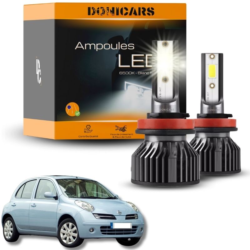 Pack Ampoules LED H4 Nissan Micra III (2003 à 2010)  - Kit LED Donicars