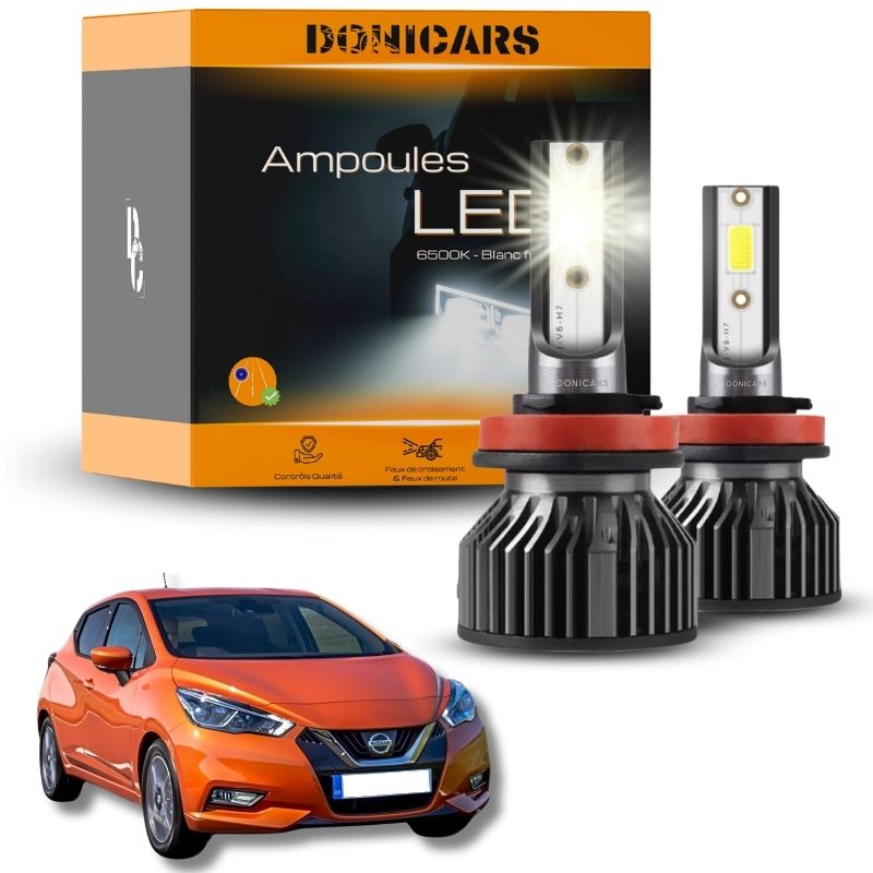 Pack Ampoules LED H7 Nissan Micra V (2017 à 2023)  - Kit LED Donicars