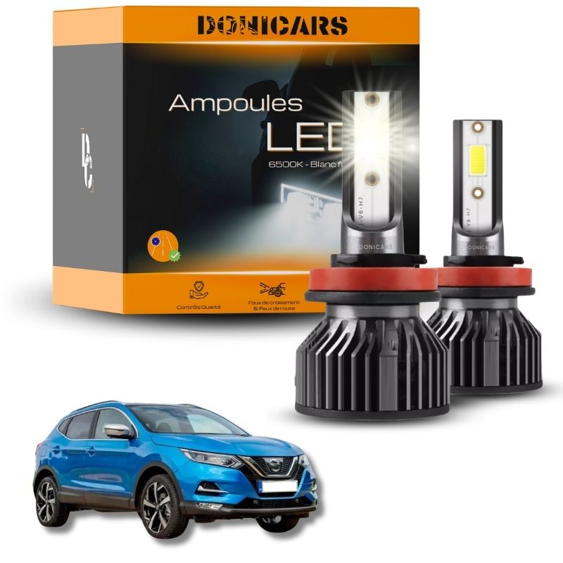 Pack Ampoules LED H7 Nissan Qashqai II (2014 à 2021)  - Kit LED Donicars