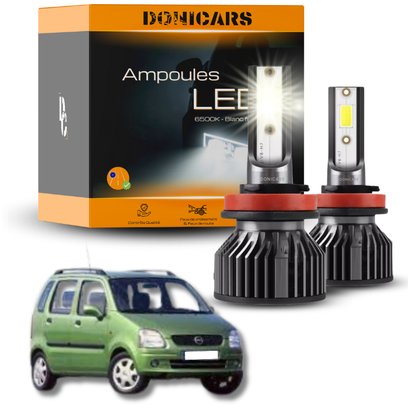 Pack Ampoules LED H4 Opel Agila A (2000 à 2007)  - Kit LED Donicars