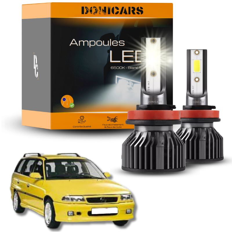 Pack Ampoules LED H4 Opel Astra F (1991 à 1998)  - Kit LED Donicars