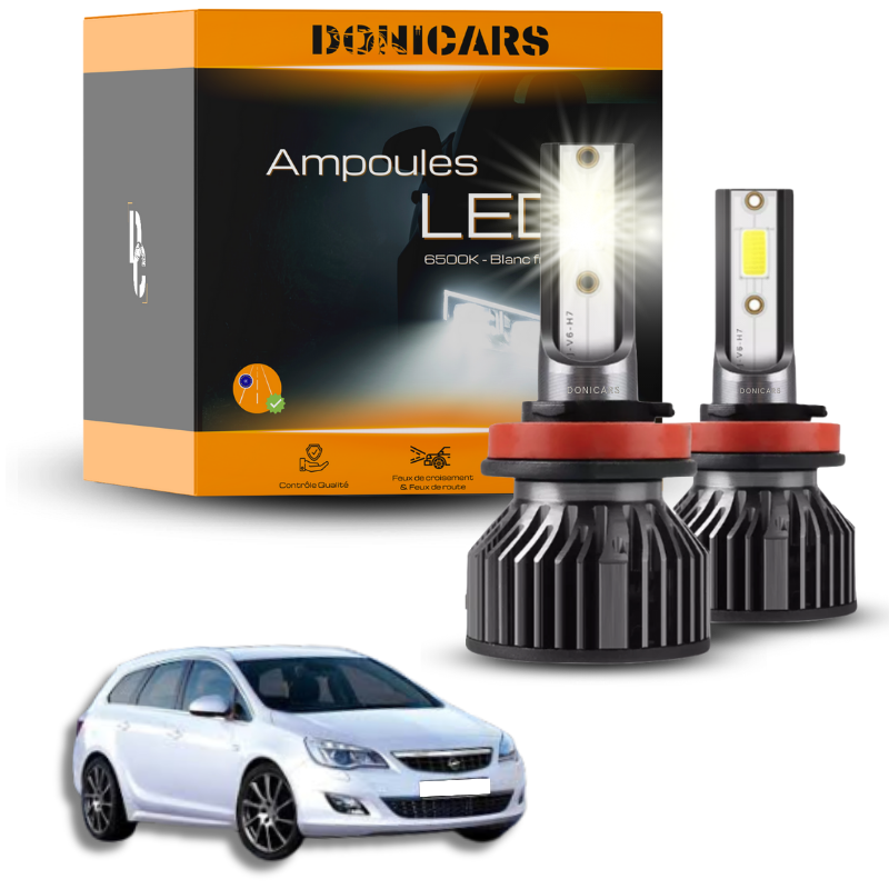 Pack Ampoules LED H7 Opel Astra J (2009 à 2015)  - Kit LED Donicars