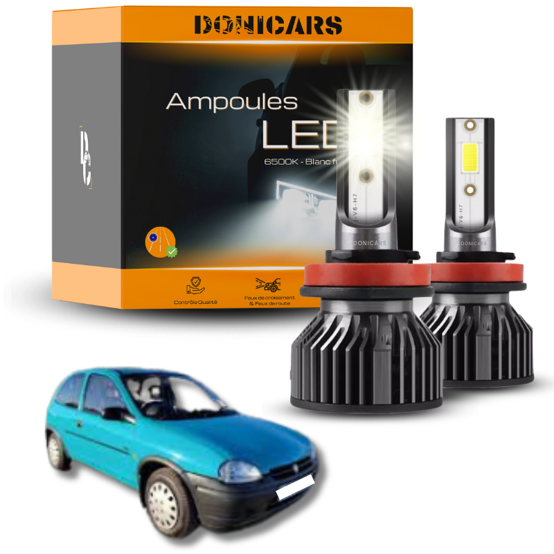 Pack Ampoules LED H4 Opel Corsa B (1993 à 2000)  - Kit LED Donicars