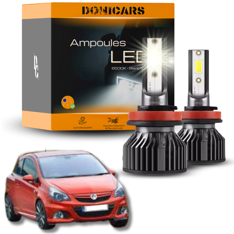 Pack Ampoules LED H7 Opel Corsa D (2006 à 2015)  - Kit LED Donicars