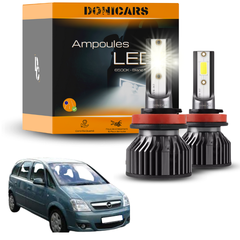 Pack Ampoules LED H7 Opel Meriva A (2003 à 2010)  - Kit LED Donicars