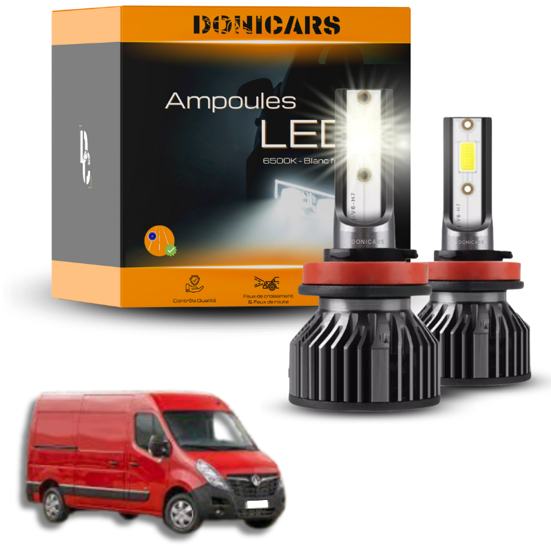 Pack Ampoules LED H7 Opel Movano II (2010 à 2021)  - Kit LED Donicars