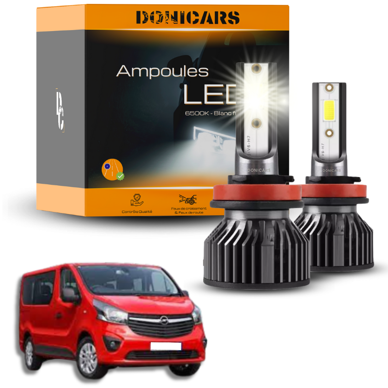 Pack Ampoules LED H7 Opel Vivaro II (2014 à 2019)  - Kit LED Donicars