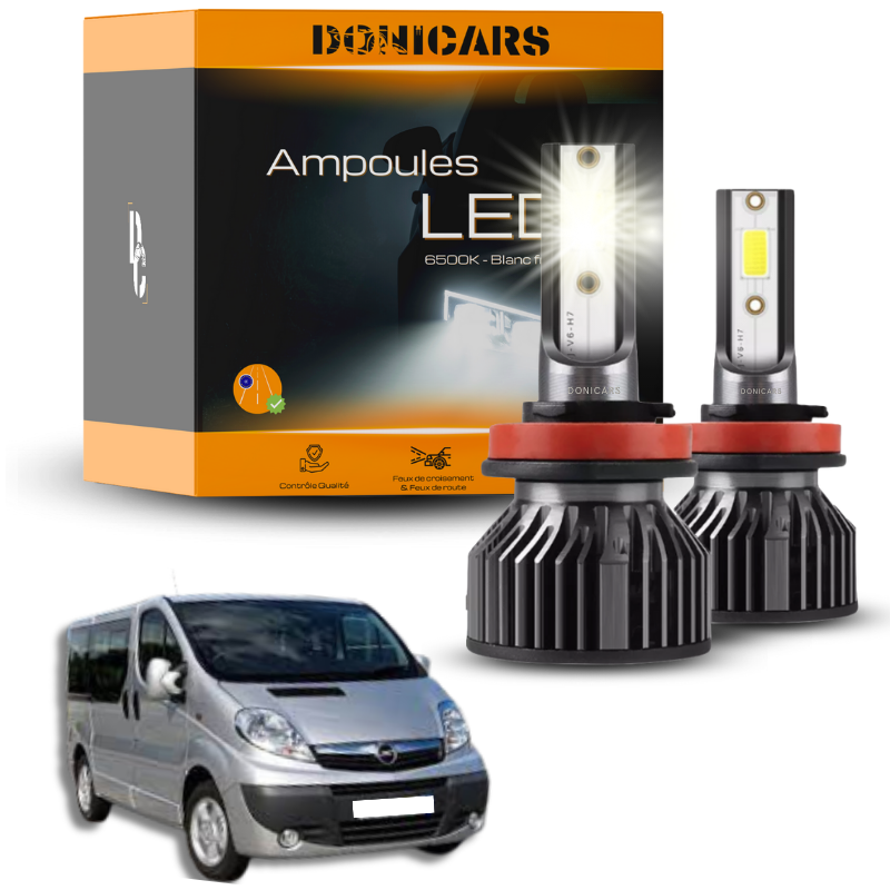Pack Ampoules LED H4 Opel Vivaro (2001 à 2014)  - Kit LED Donicars