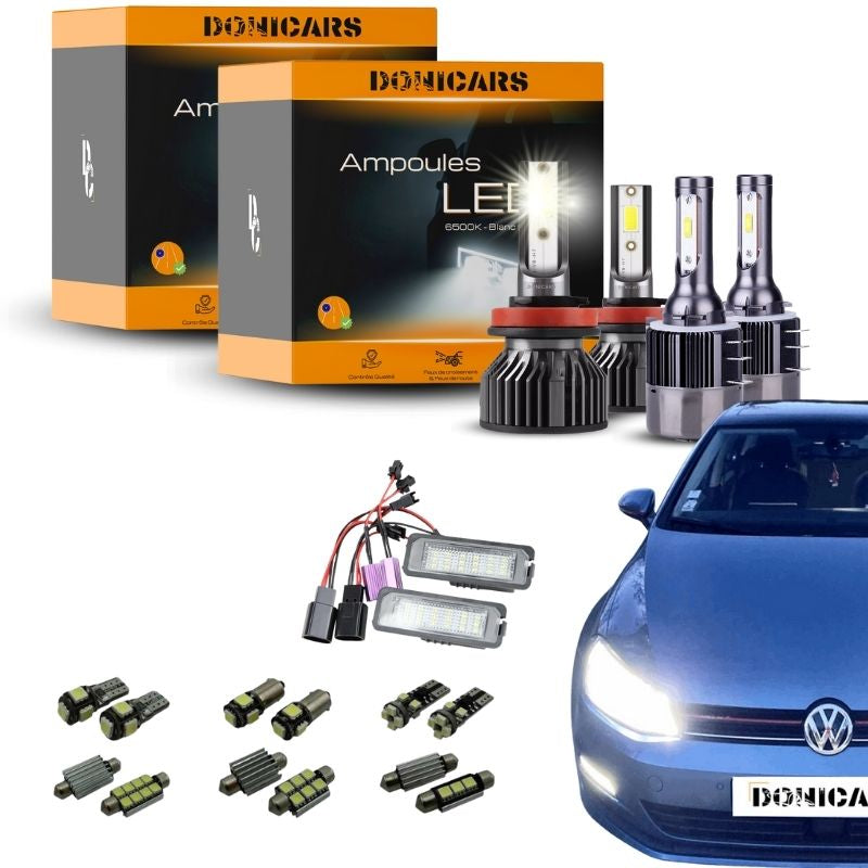 Kit De 7 Ampoules LED Pour Intérieur Volkswagen Amarok 2010-2017 – Plafonniers Avant/arrière, Blanc 6000K