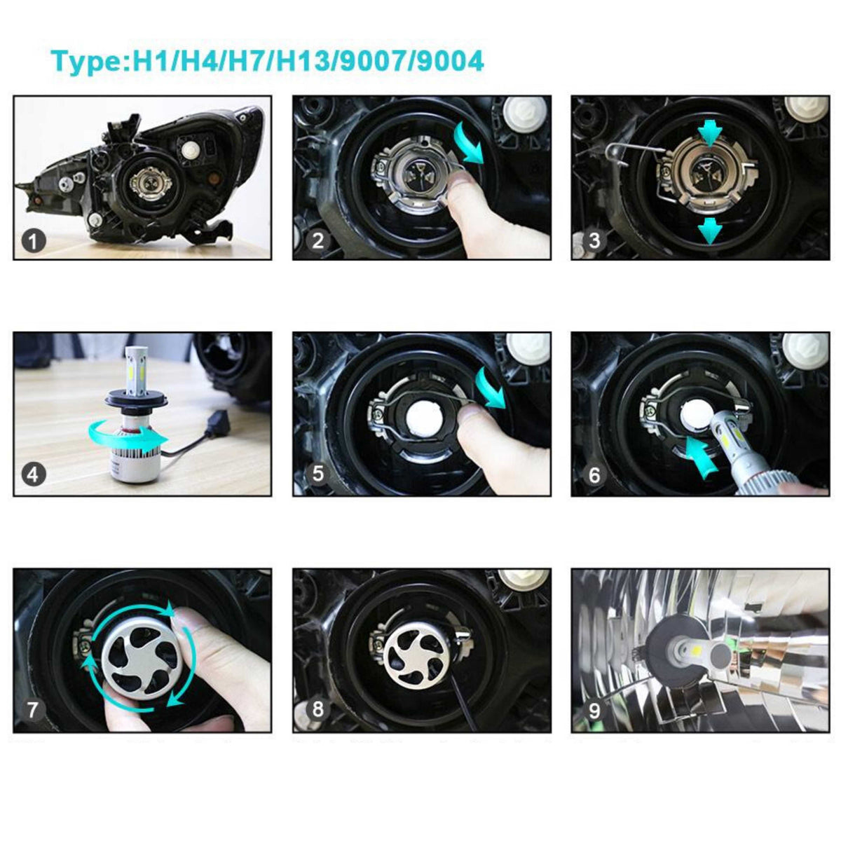 Kit Full LED H1 6000 Lumen 6000K Bianco FIAT 500 Pre-Restyling - Foto 9