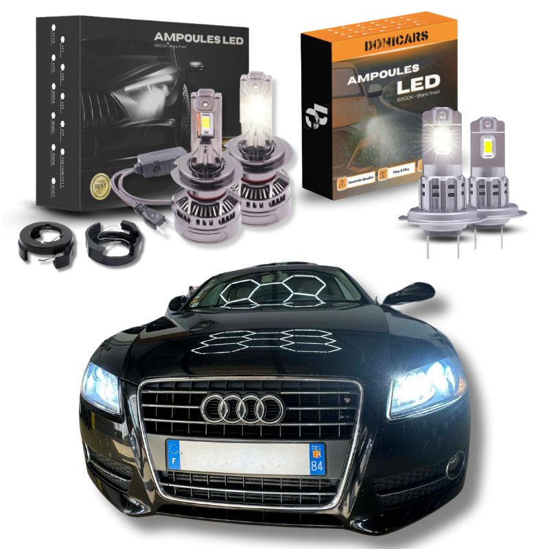 Pack Complet Ampoules LED Audi A5 8T Coupé (2007 à 2016) - Feux de croisement + feux de route Donicars