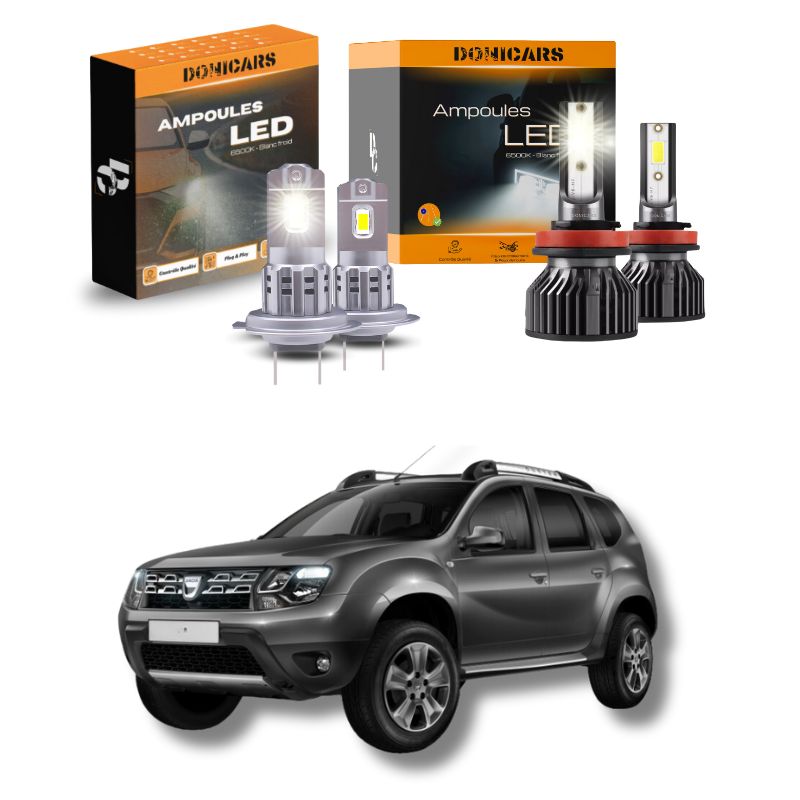 Pack Ampoules LED Complet Dacia Duster (2010 à 2017) - Feux de Croisement + Feux de Route Donicars